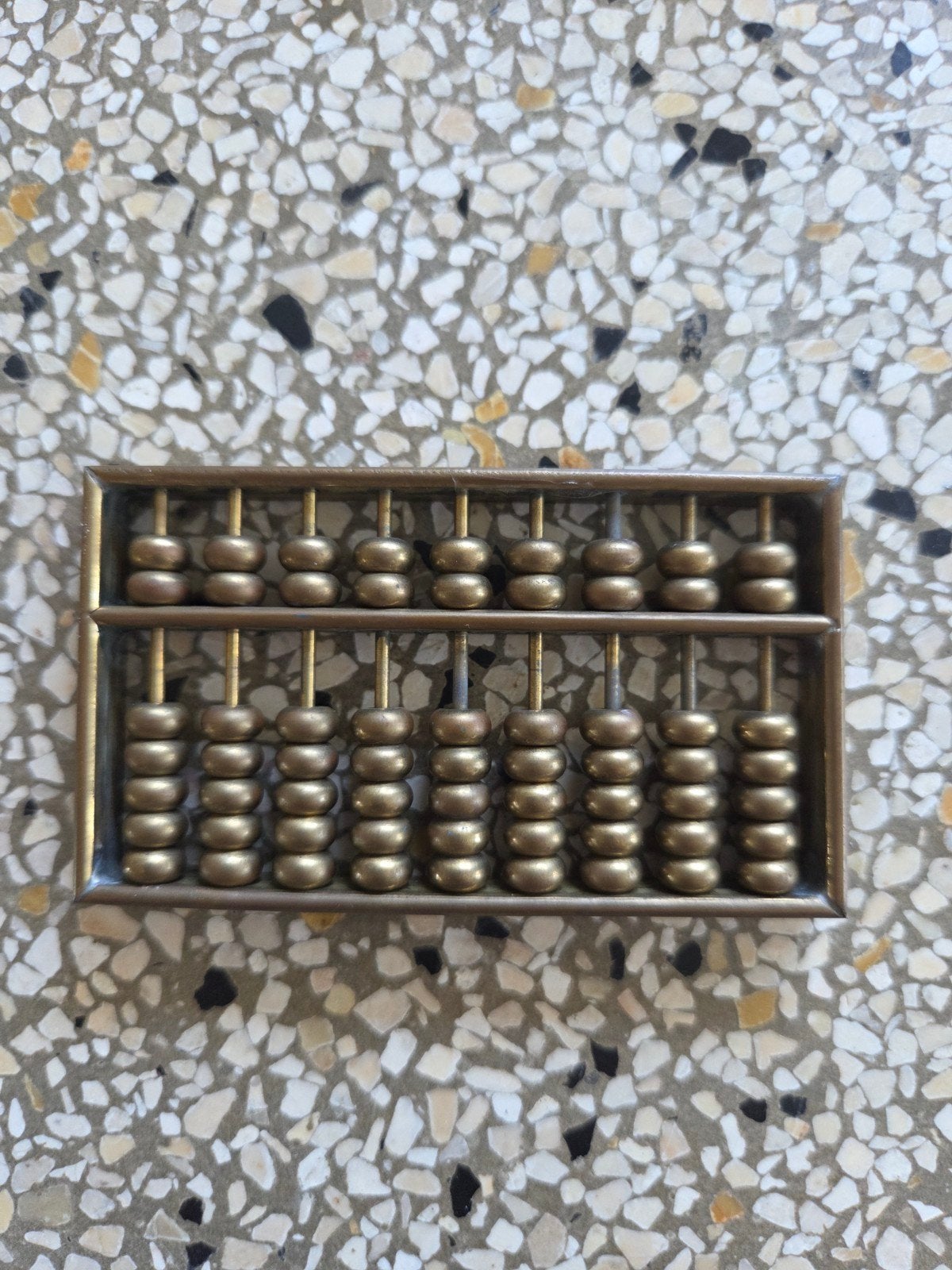 Miniatuur messing abacus - Vintage rekenhulpmiddel., Ophalen of Verzenden