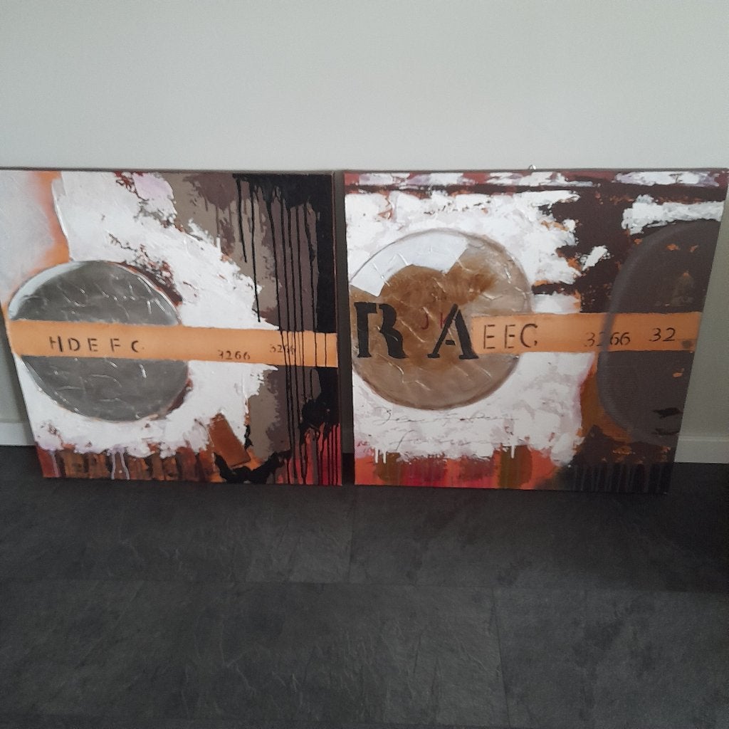 2 mooie schilerijen, Ophalen, Zo goed als nieuw, Schilderij, 75 tot 100 cm