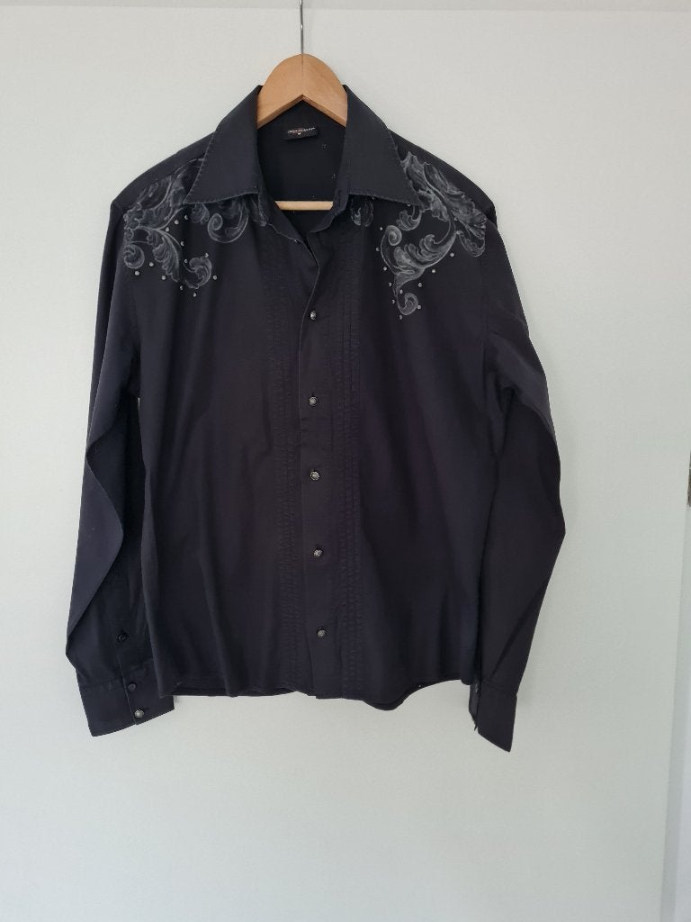 Doramafi western/country overhemd maat M zwart, Zwart, Doramafi, Gedragen, Halswijdte 39/40 (M)