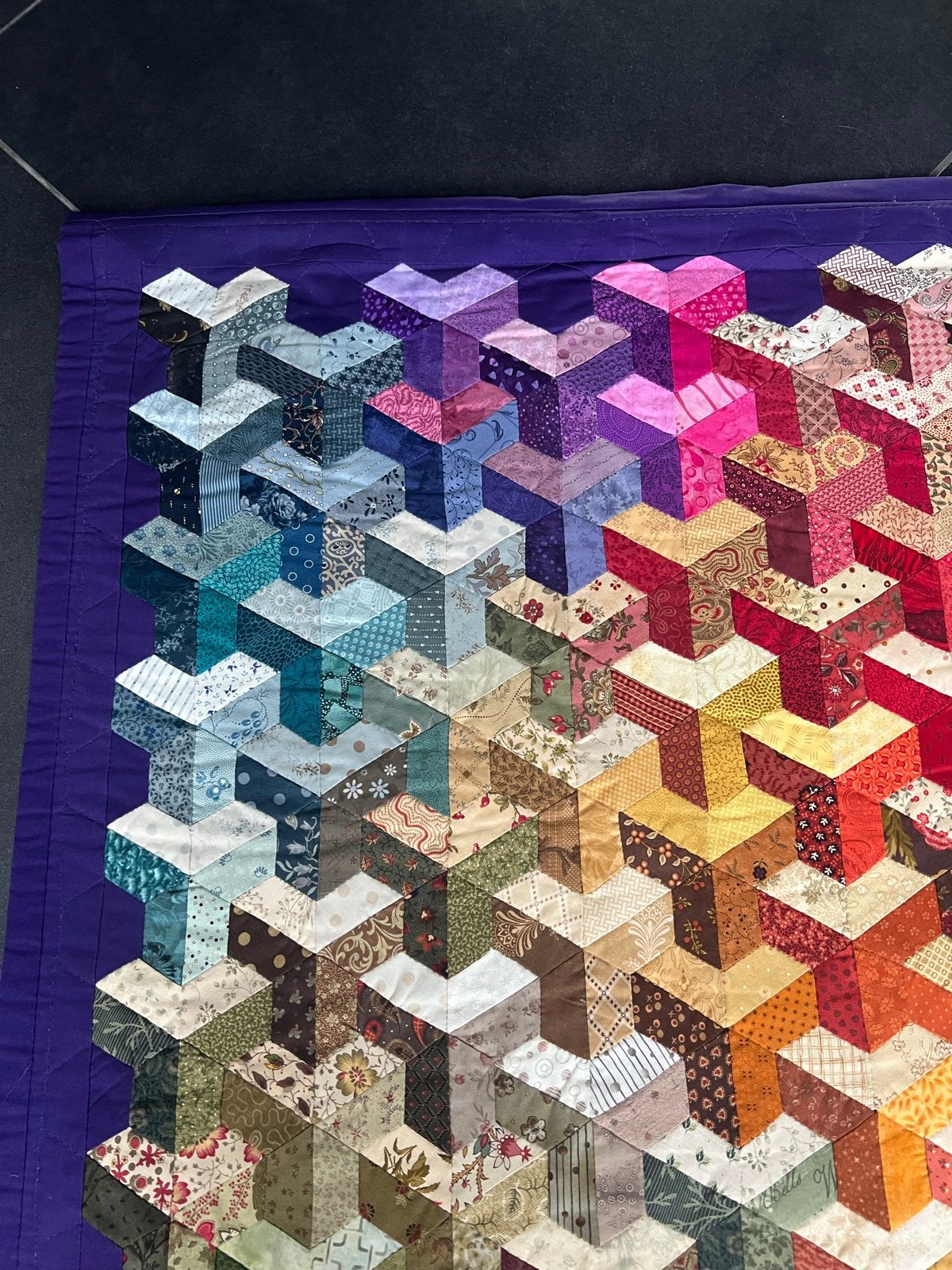 Handgemaakte Quilt "Innercity" - 75x85 cm, Ophalen of Verzenden, Nieuw, Meerkleurig, Handgemaakt