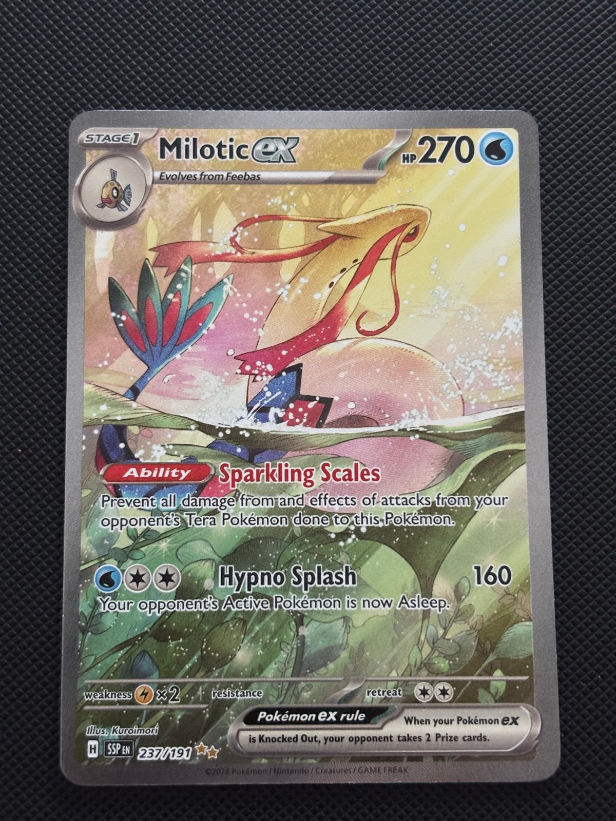 Milotic ex 237/197 Pokémon kaart, Ophalen, Zo goed als nieuw, Losse kaart, Foil