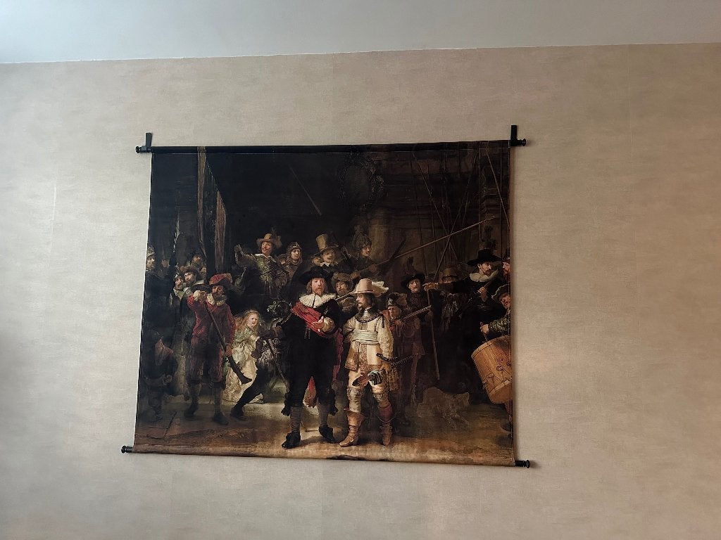 Wanddoek Nachtwacht - heel goed!, Ophalen, 133 cm, Zo goed als nieuw, Bruin
