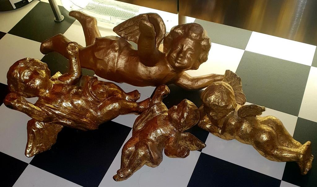 Decoratieve engelen x4 van papiermaché, Ophalen