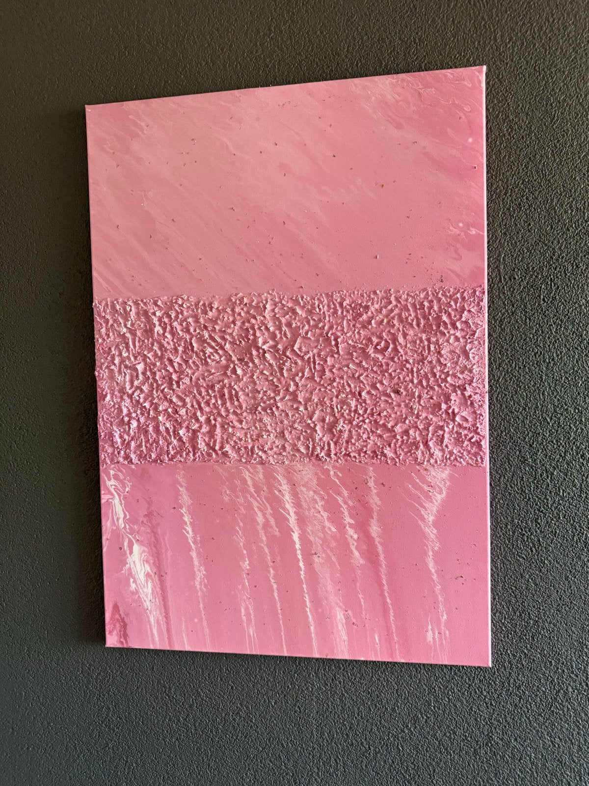 Abstract roze schilderij met textuur, 60x100cm, Antiek en Kunst, Kunst | Schilderijen | Abstract, Ophalen of Verzenden