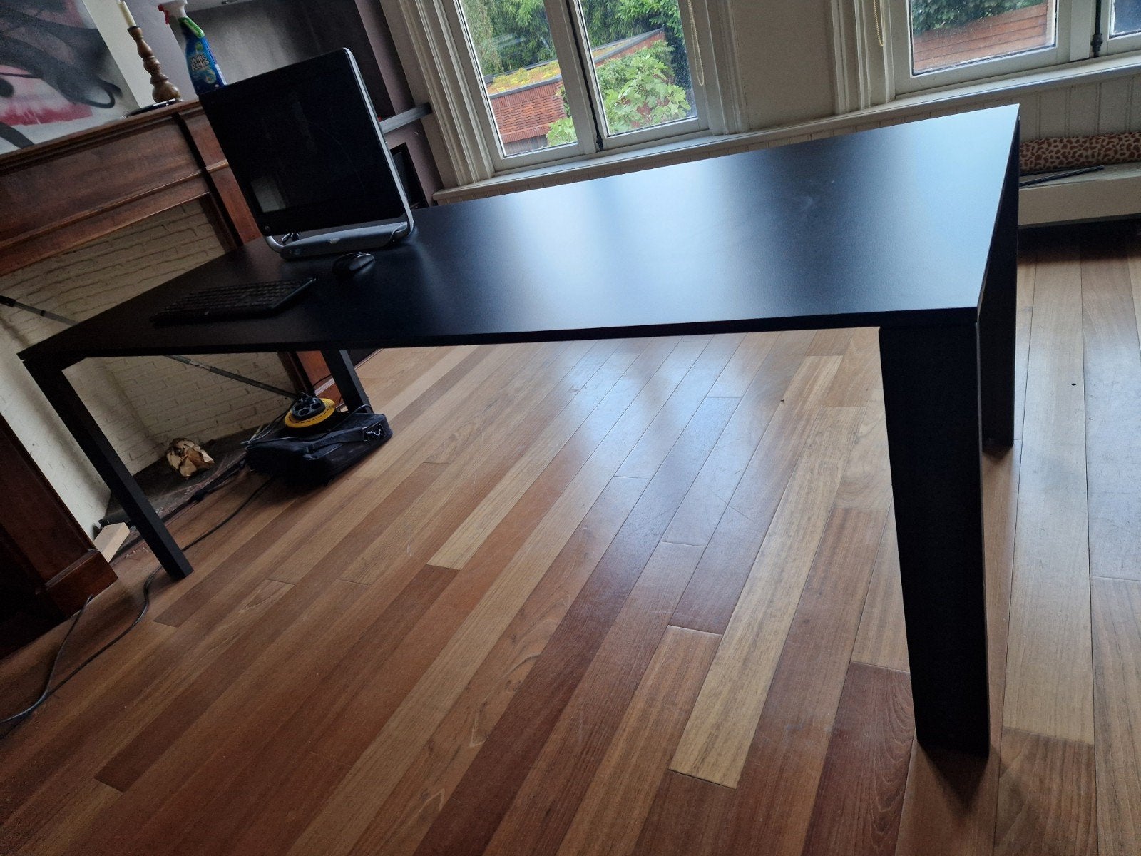 Grote eettafel of bureau 220x90x76, 200 cm of meer, Zo goed als nieuw, Metaal, Rechthoekig