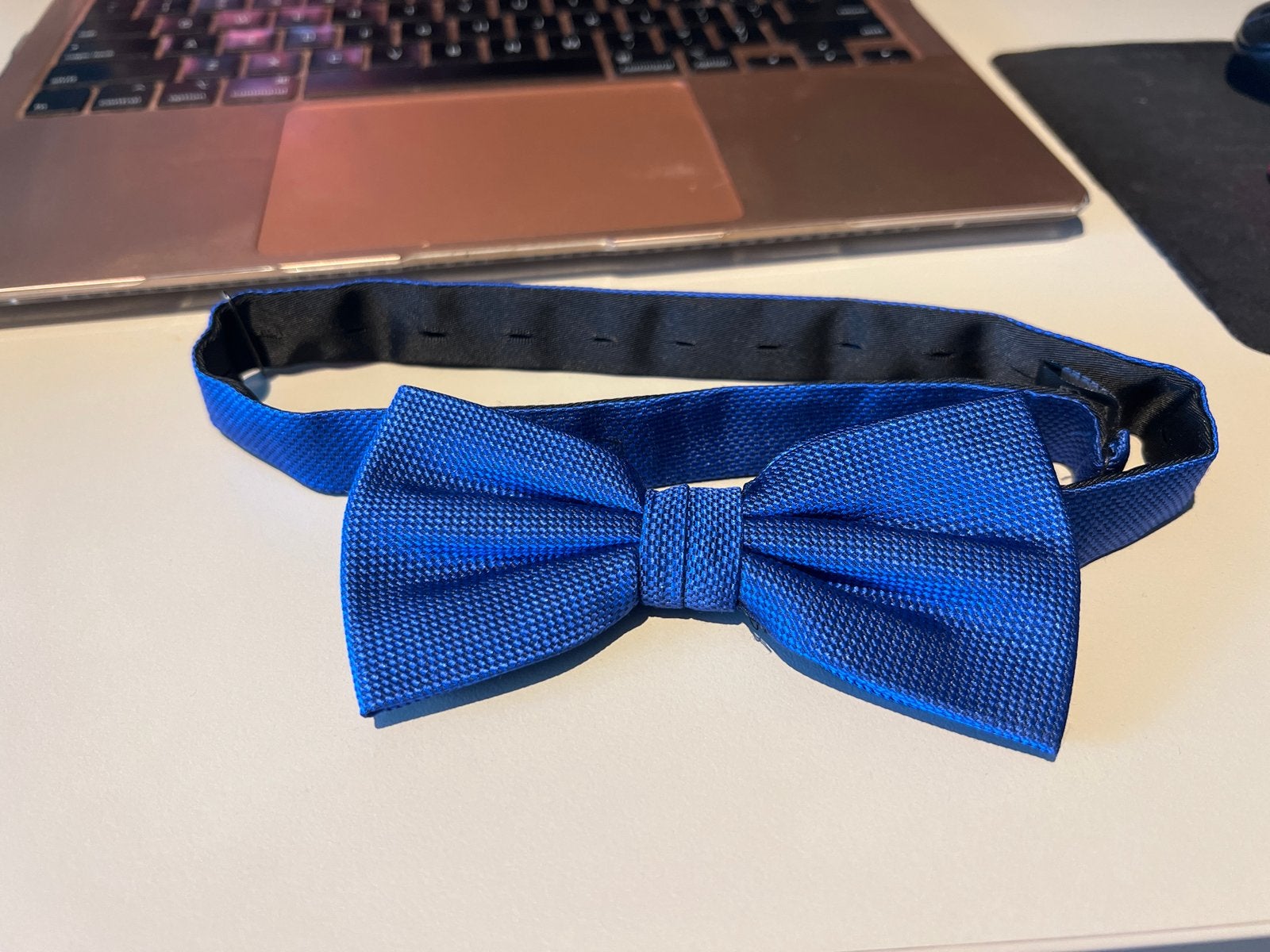 Stijlvolle Blauwe Vlinderdas, Ophalen of Verzenden, Zo goed als nieuw, Blauw, Effen