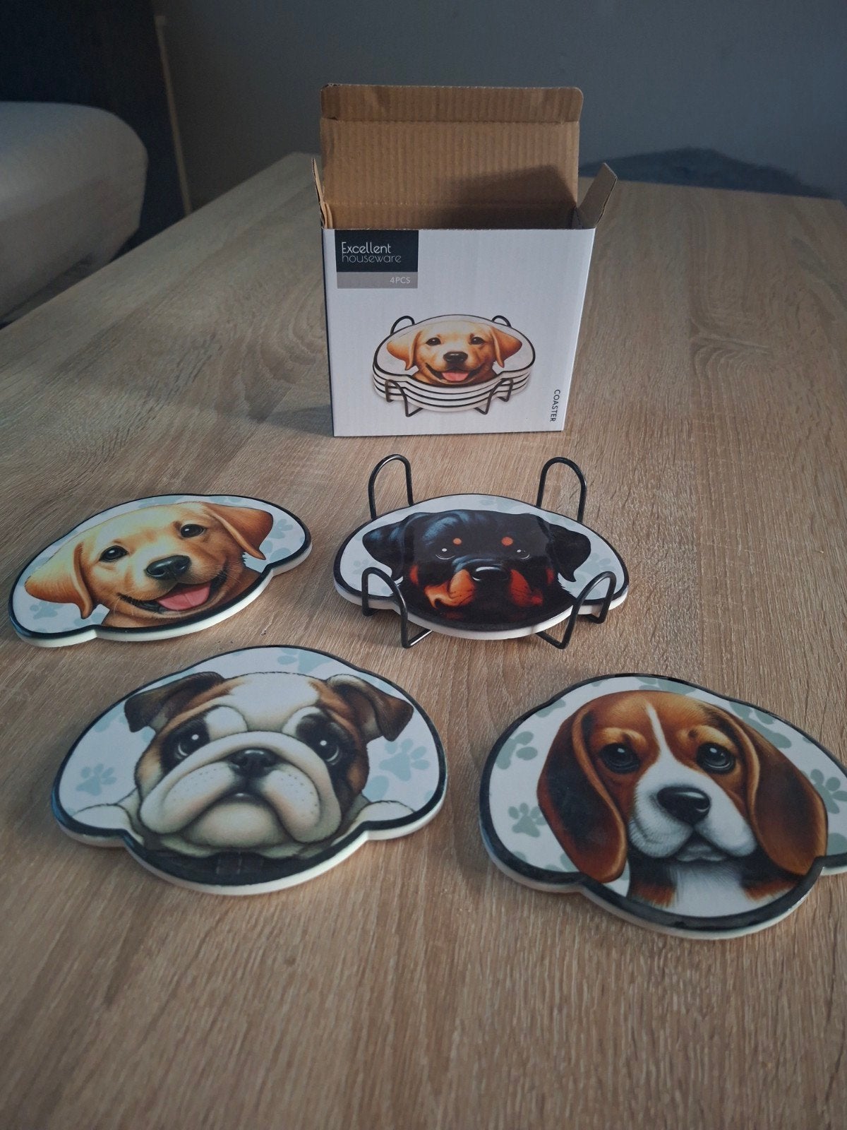 Nieuwe onderzetters met hondenprint - set van 4, Kurk, Glasonderzetter, Ophalen of Verzenden, Antislip