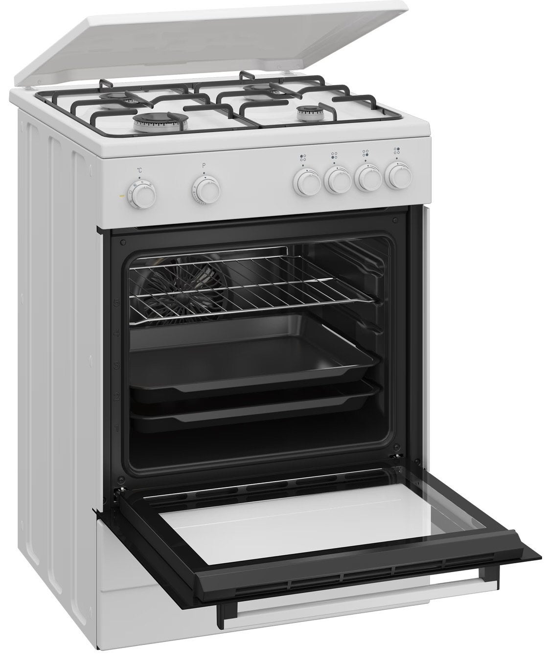 Beko FBM6202WNL AeroPerfect gasfornuis met oven, Witgoed en Apparatuur, Ophalen, 4 kookzones, Zo goed als nieuw, Energieklasse A of zuiniger