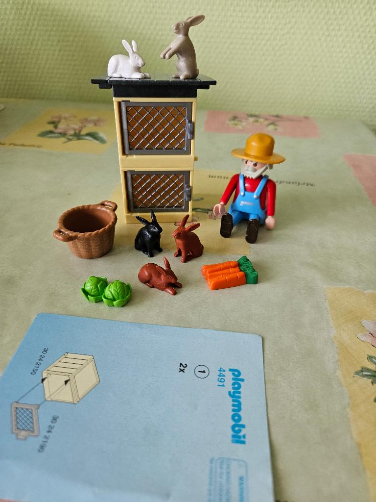 Playmobil 4491 konijnen hok  compleet, Ophalen of Verzenden, Zo goed als nieuw, Complete set