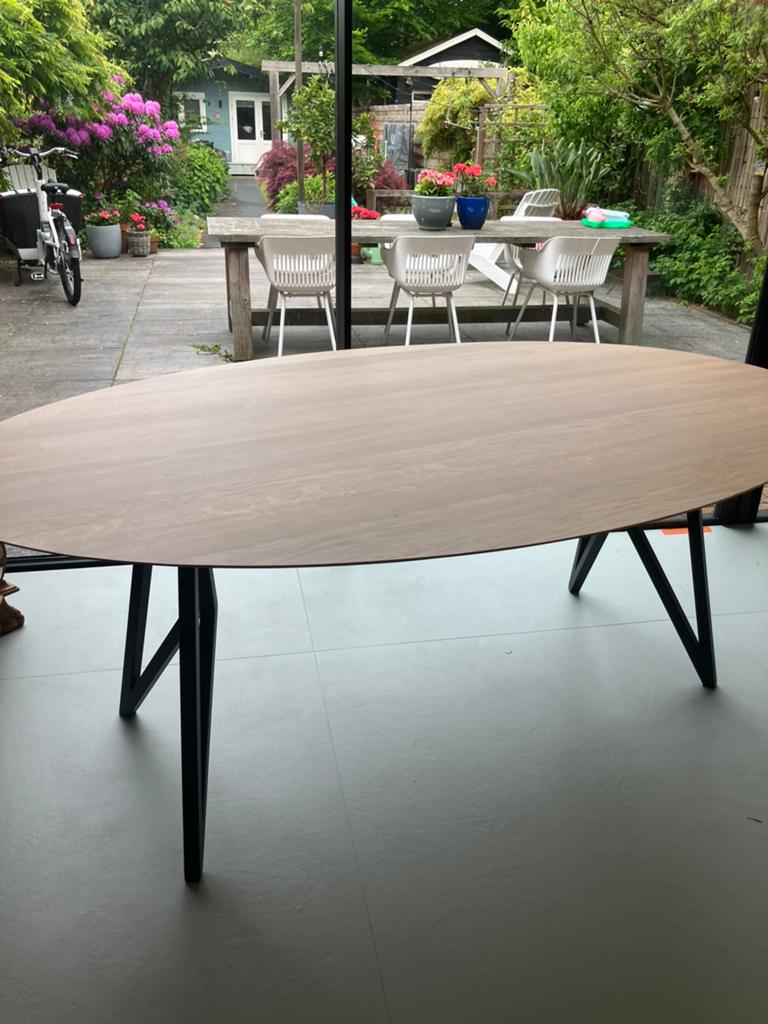 Studio Henk Butterfly Ovale eettafel eikenhout, Ophalen, 100 tot 150 cm, Eikenhout, 200 cm of meer