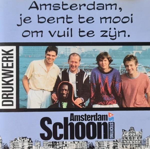 DRUKWERK CD SINGLE AMSTERDAM JE BENT TE MOOI OM VUIL TE ZIJN, Ophalen of Verzenden, Zo goed als nieuw, Pop