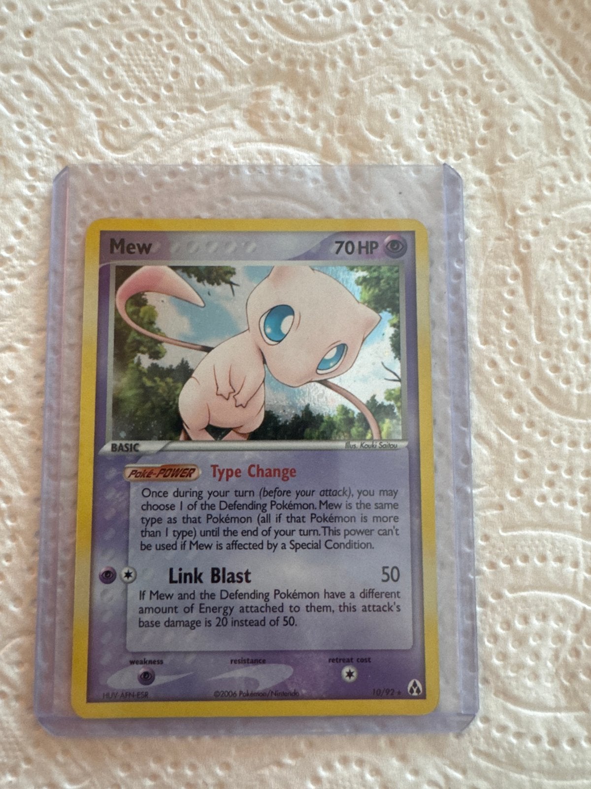 Mew Pokémon Kaart - EX Legend Maker 10/92 (2006), Ophalen, Gebruikt, Losse kaart, Foil