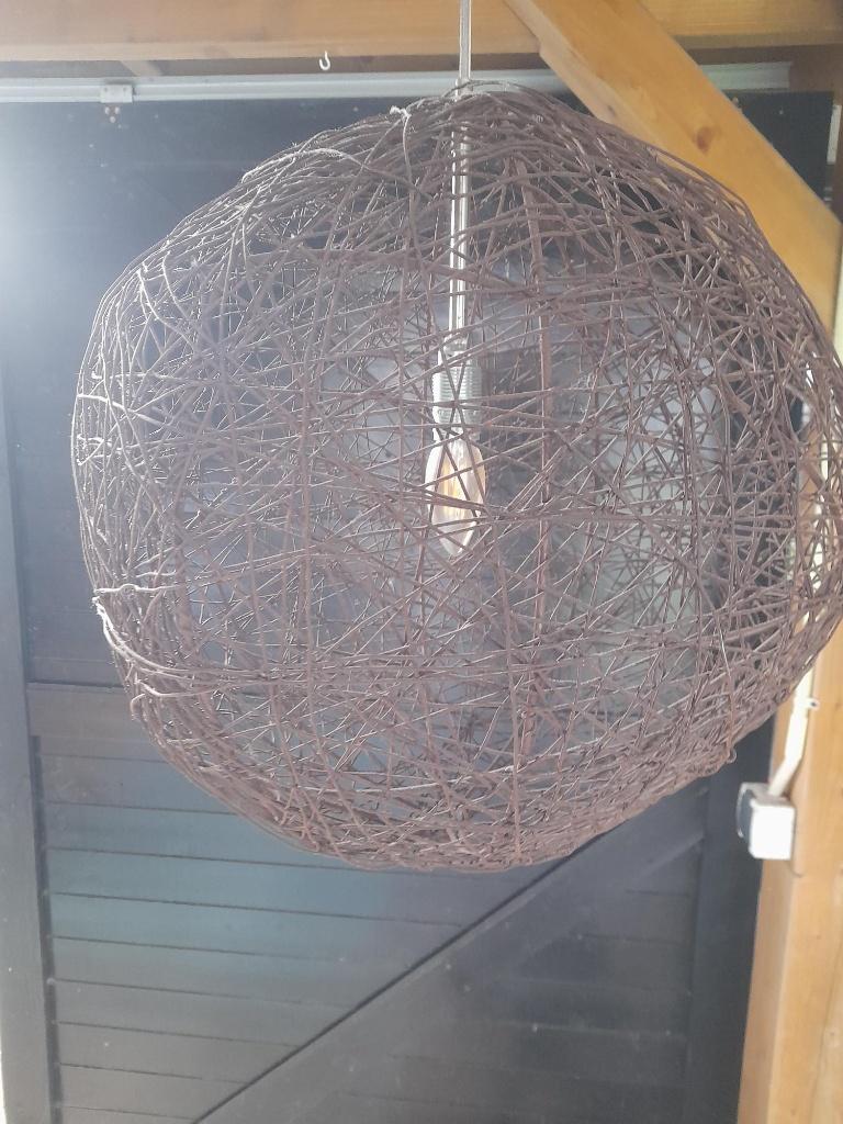 Lamp van staaldraad, Ophalen, Gebruikt, Metaal, Minder dan 50 cm