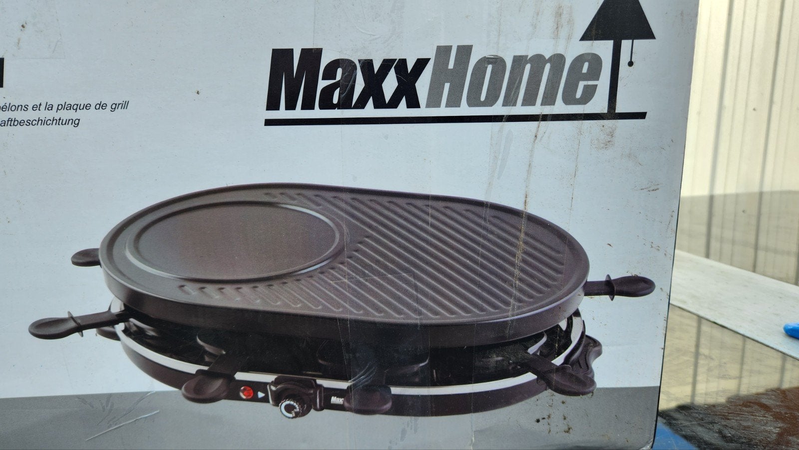 MaxxHome Raclette Grill met 8 Pannetjes en Regelbare Thermos, Ophalen of Verzenden, Nieuw, Tafelgrill