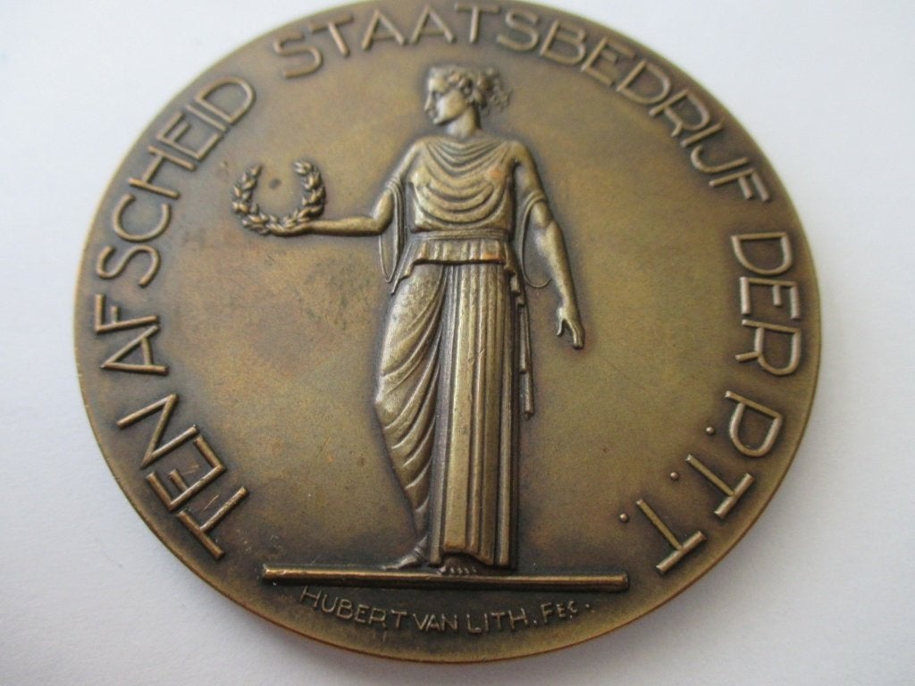 Beloningspenning van het staatsbedrijf der P.T.T., Ophalen of Verzenden, Brons, Nederland