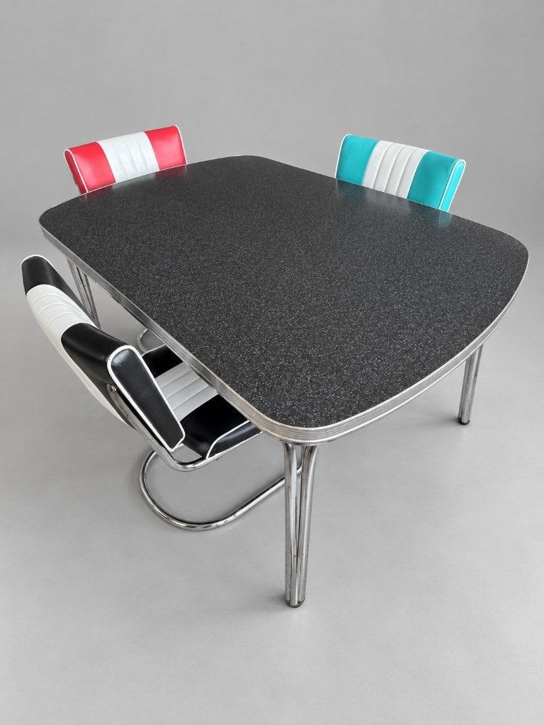Eettafel met 3 stoelen | Retro jaren 50 | Amerikaanse stijl, Ophalen, Gebruikt, 200 cm of meer, 50 tot 100 cm