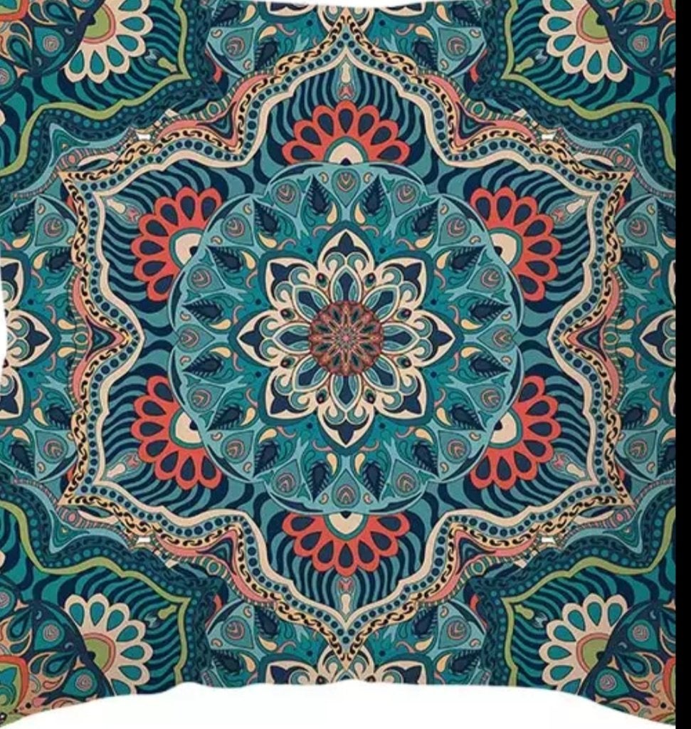 Nieuw, kussenhoes 44-44 cm. blauw-groene tinten. Mandala pri, Ophalen of Verzenden, Nieuw, Overige kleuren, Vierkant
