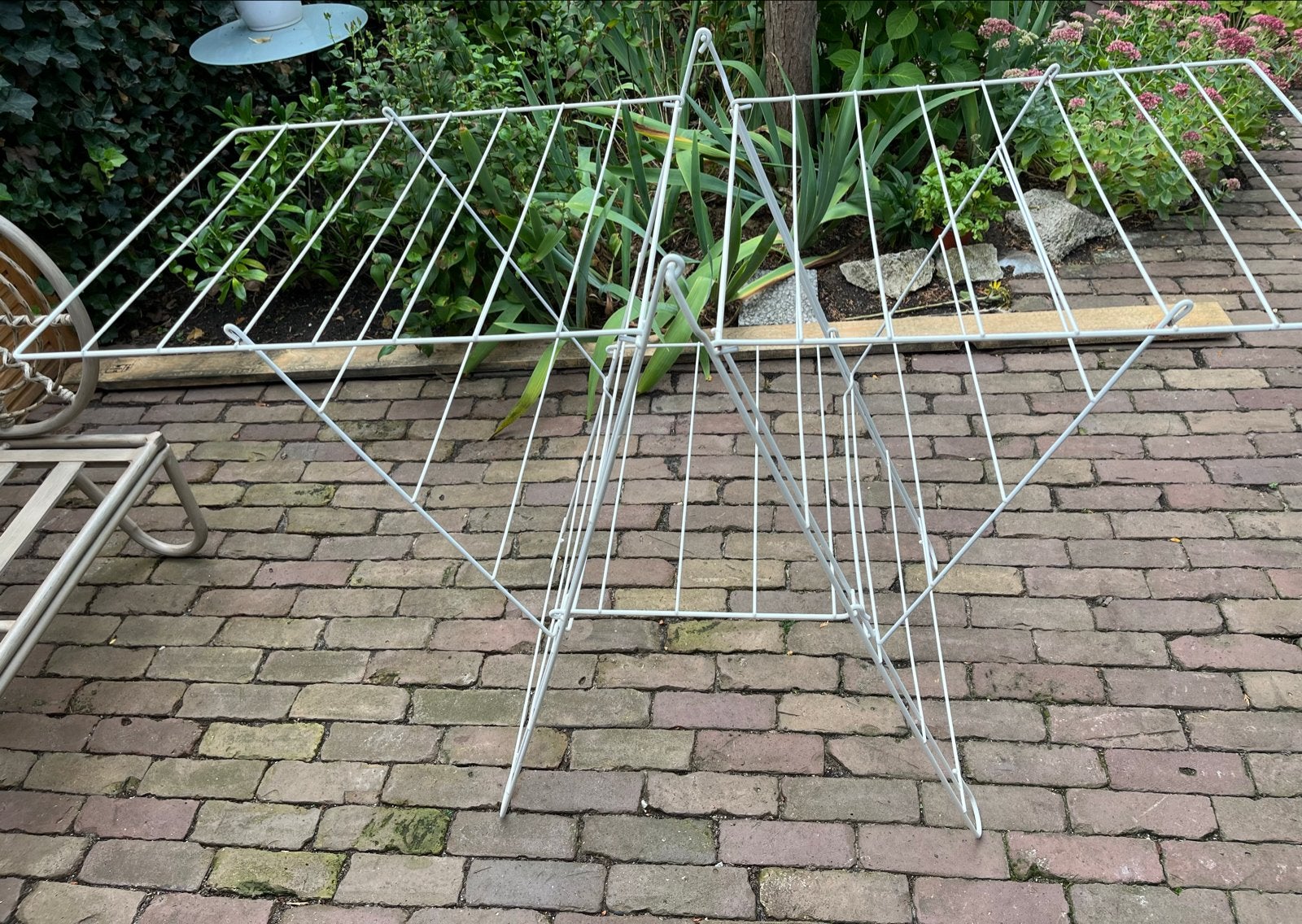 Wit metalen wasrek - opvouwbaar, Ophalen of Verzenden, Gebruikt, Wasrek