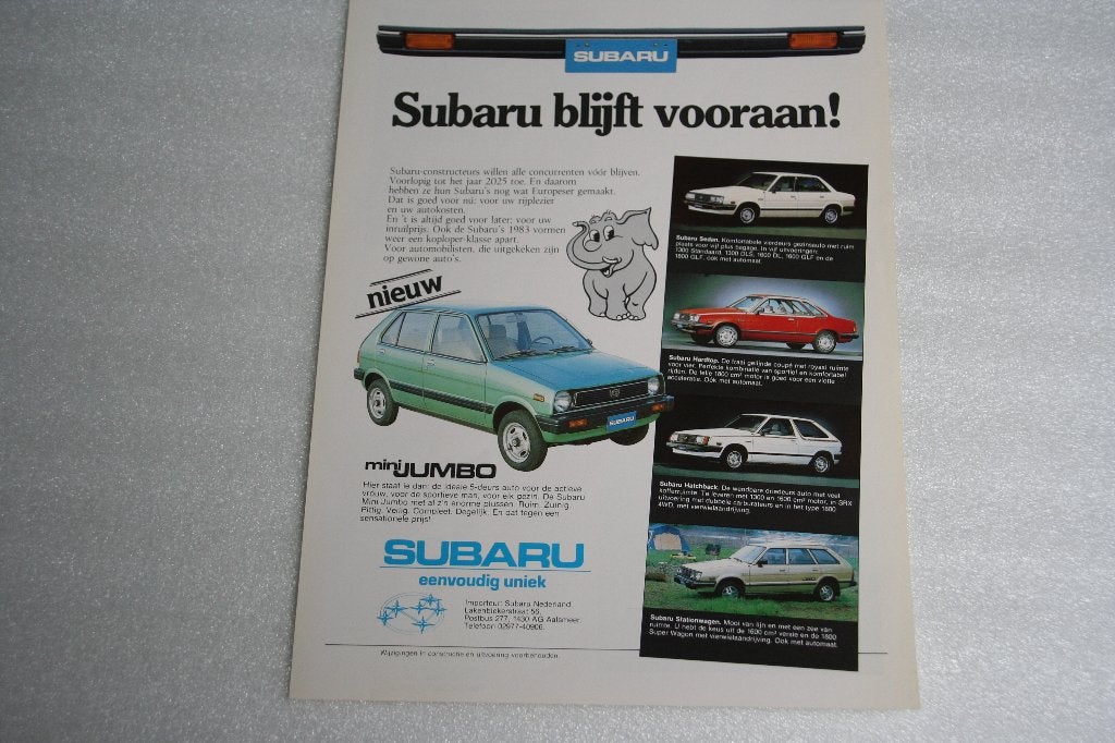 Folder Subaru modellenoverzicht (02-1983) (16), Ophalen of Verzenden, Nieuw, Overige merken