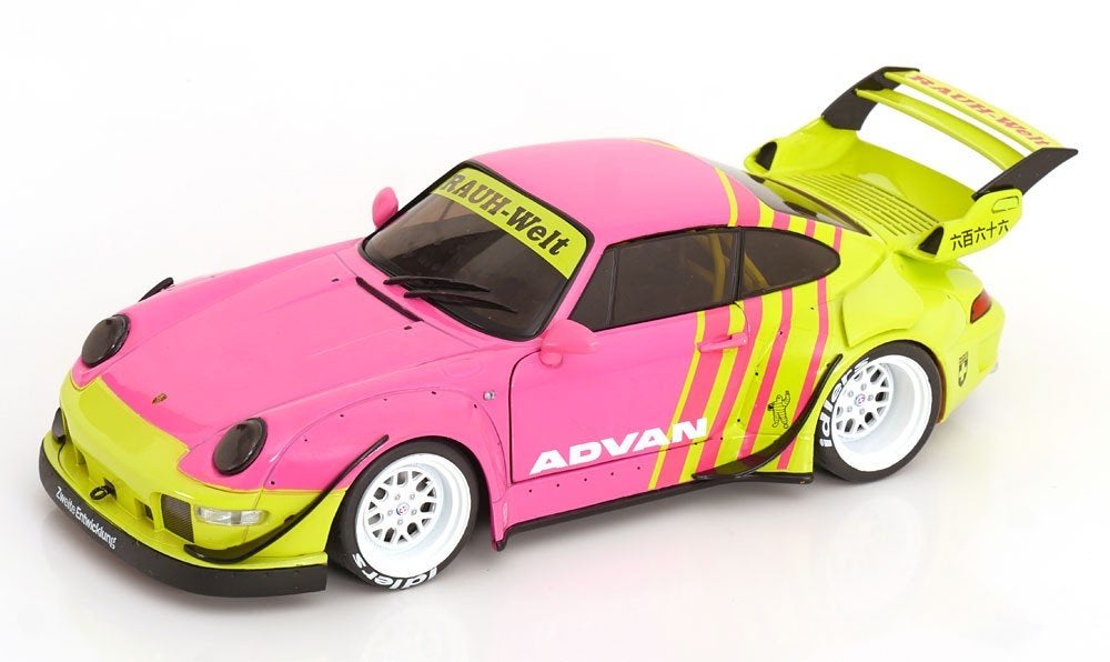 Porsche 911 (993) RWB "Body Kit" 2024 Roze / Geel 1-18 Solid, Solido, Tschuiten@hotmail.com, Auto, Solido