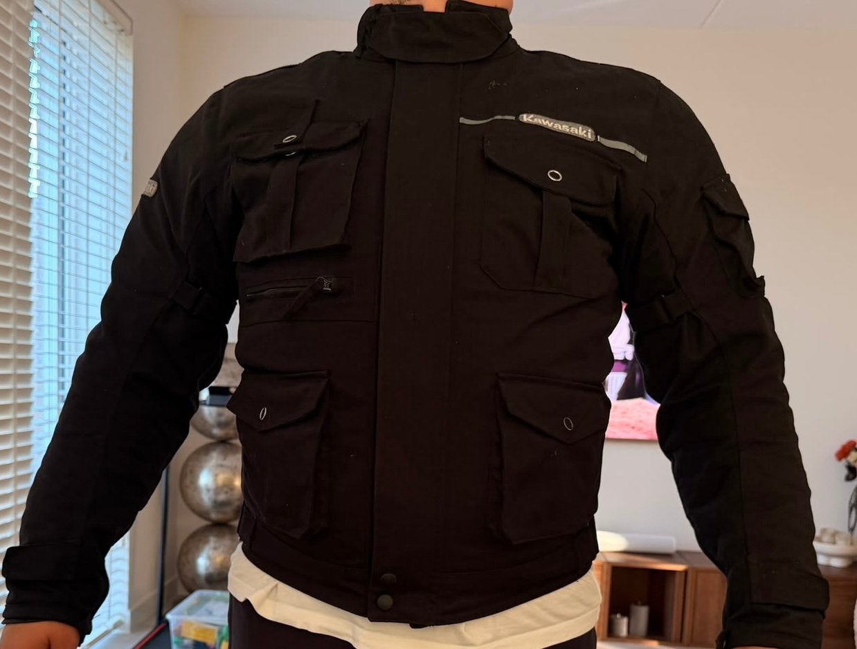 Originele Kawasaki motorjas maat L incl. protectie, Ophalen of Verzenden, Tweedehands, Heren, Jas | textiel