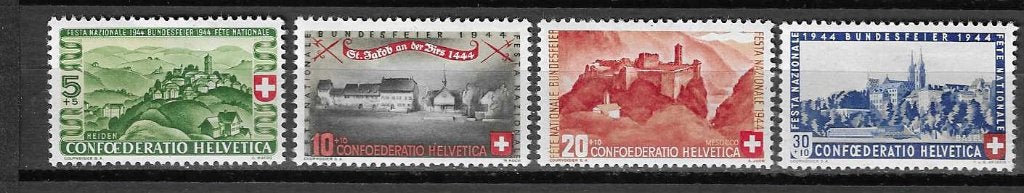 Zwitserland klassiek 1944 Mi. 431/434, Ophalen of Verzenden