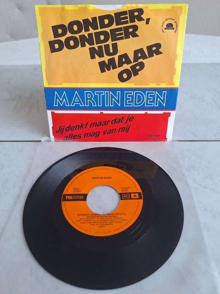 Single van MARTIN EDEN  // DONDER, DONDER NU MAAR OP....1988, Cd's en Dvd's, Vinyl | Nederlandstalig, Ophalen of Verzenden, Zo goed als nieuw