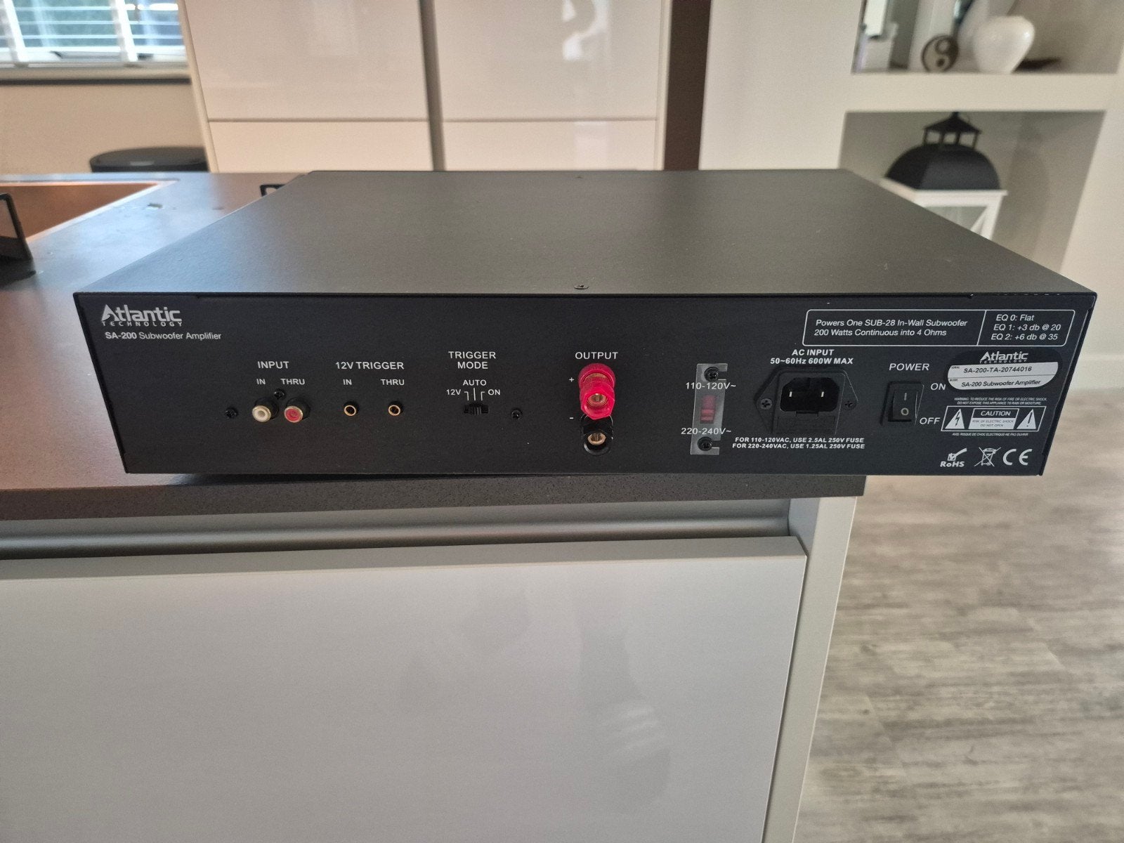 Atlantic Technology versterker en subwooferspeakers, Overige merken, Ophalen of Verzenden, 120 watt of meer, Gebruikt