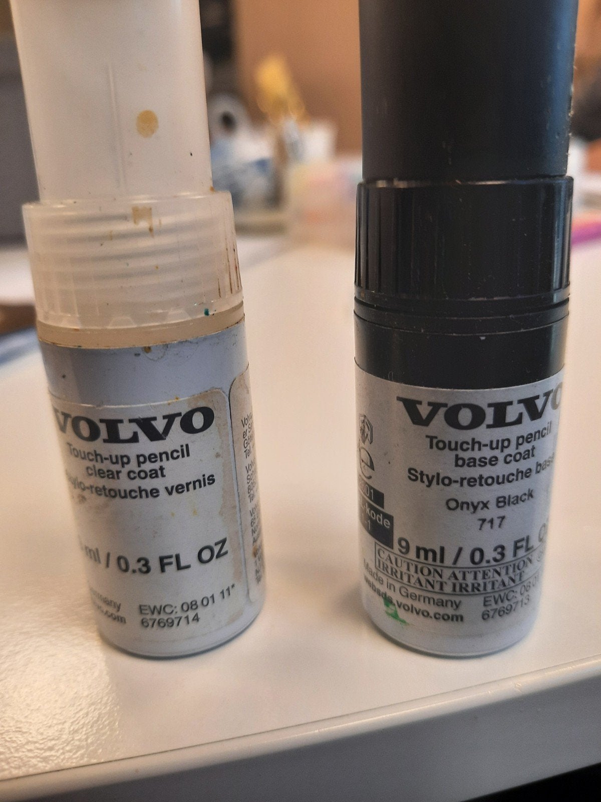 Volvo Lakstift Set: Onyx Zwart 717 & Clear Coat, Auto-onderdelen, Ophalen of Verzenden, Nieuw, Volvo