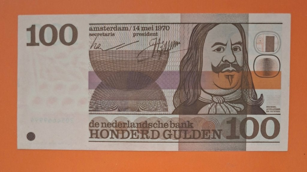 Bankbiljet 100 gulden 1970 Michiel de Ruyter, cat. PL103.a, Postzegels en Munten, Bankbiljetten | Nederland, Verzenden, 100 gulden