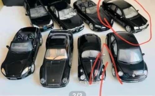 5 zwarte schaalmodel auto’s 1:24, Ophalen of Verzenden, Zo goed als nieuw, Auto, Overige merken