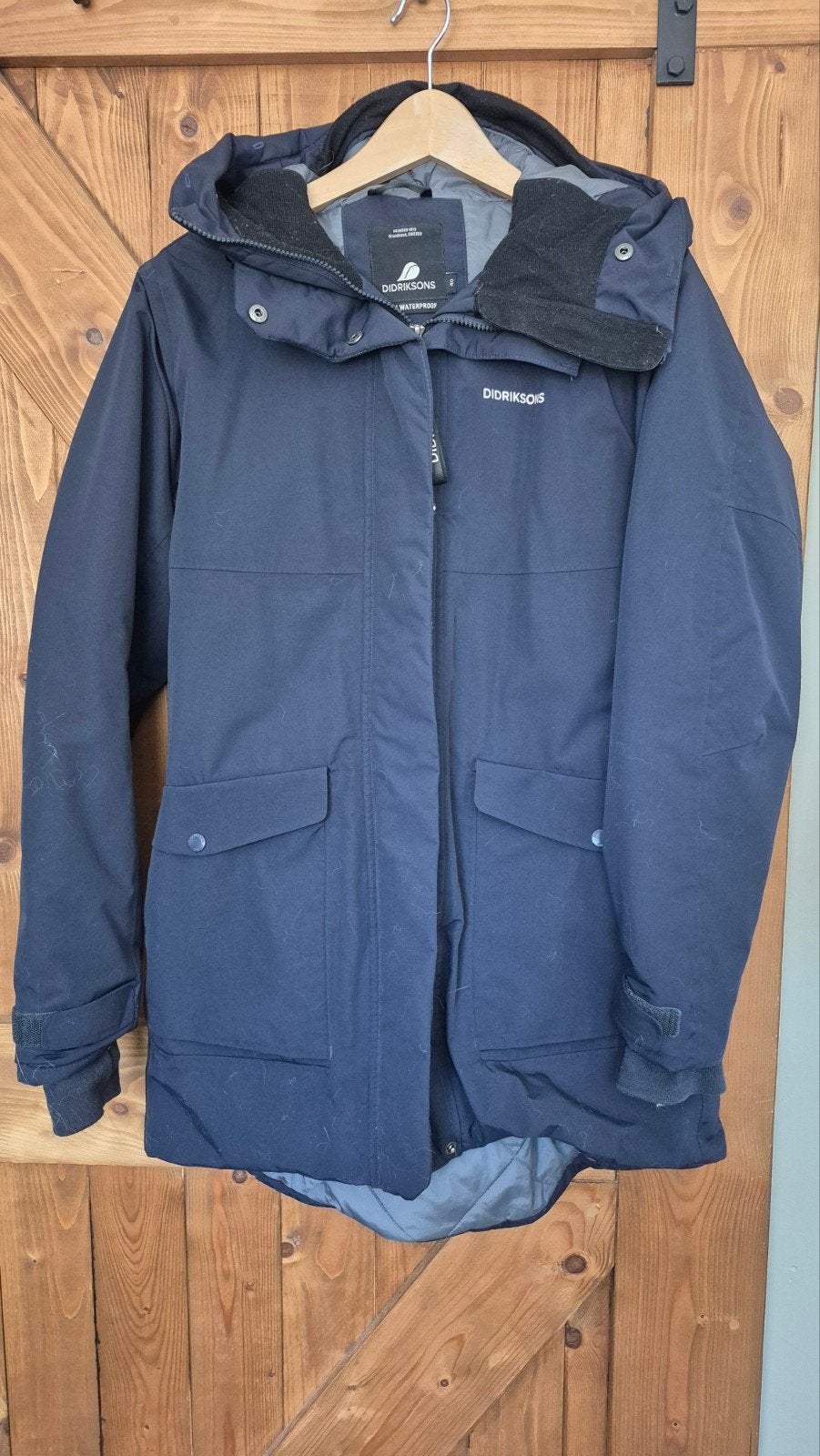 Didriksons dames winterjas - Maat 40 (M), Blauw, Gedragen, Didriksons, Ophalen