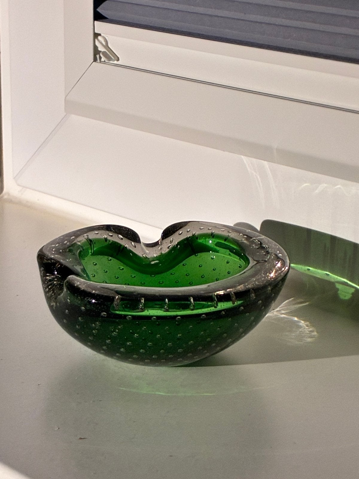 Zeldzame Groene Leerdam Glazen Asbak – Andries Dirk Copier, Antiek en Kunst, Antiek | Glas en Kristal, Ophalen of Verzenden
