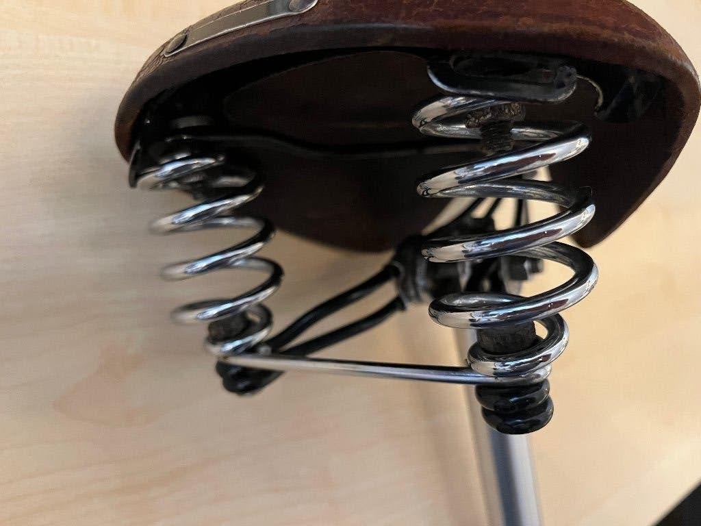 Brooks fietszadel B66 geveerd, Fietsen en Brommers, Gebruikt, Leer, Ophalen of Verzenden, Oldtimerfiets