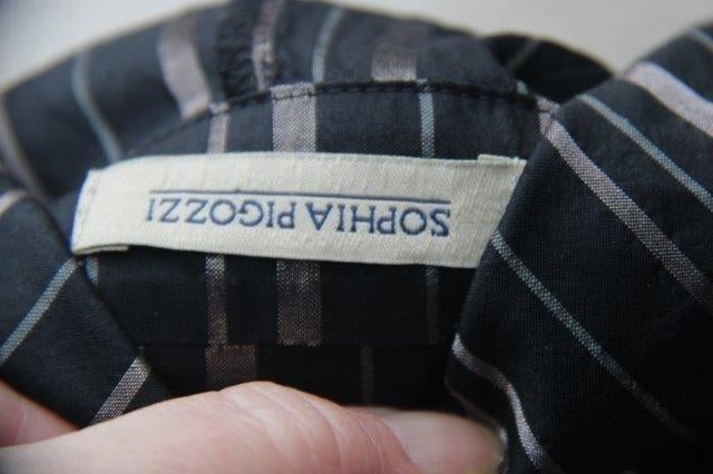 Wikkelblouse zwart/ brons sophia pigozzi mt 42 Vaste prijs A, Kleding | Dames, Zwart, Maat 42/44 (L), Sophia pigozzi, Ophalen of Verzenden