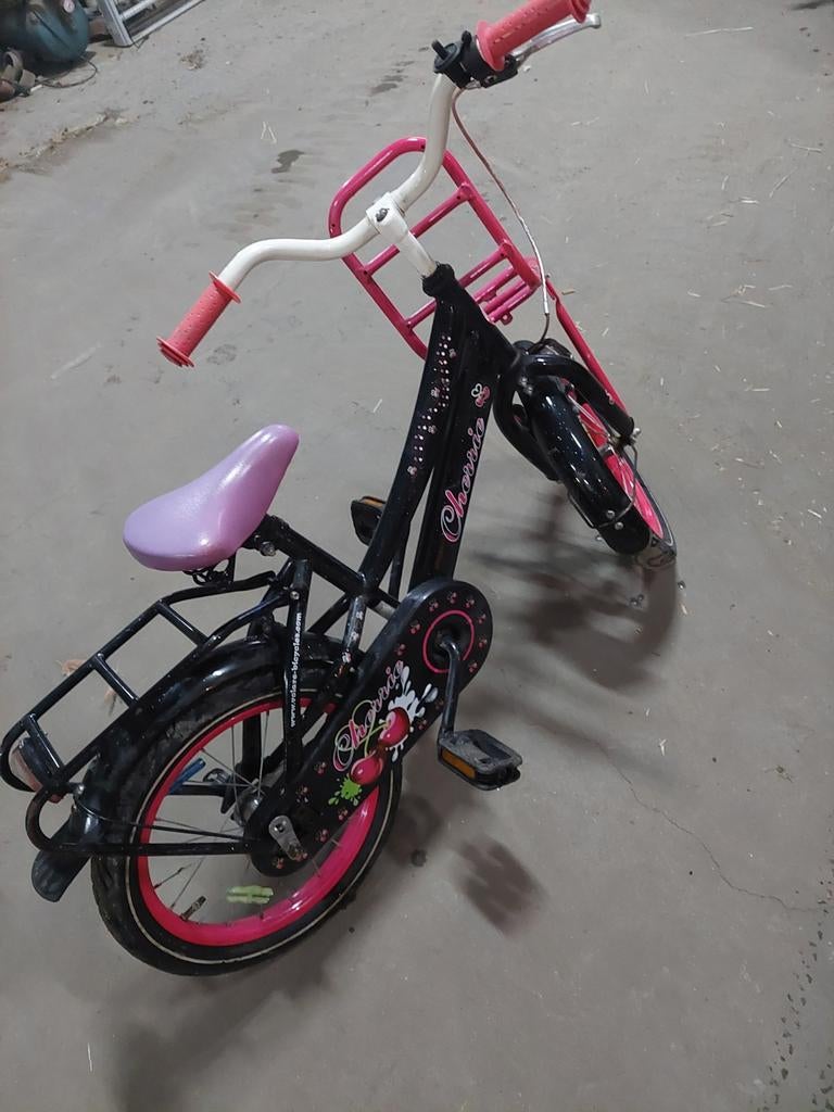 Kinderfietsje Volare Cherrie 16 inch - Zwart/Roze, Ophalen of Verzenden, Gebruikt, Volare