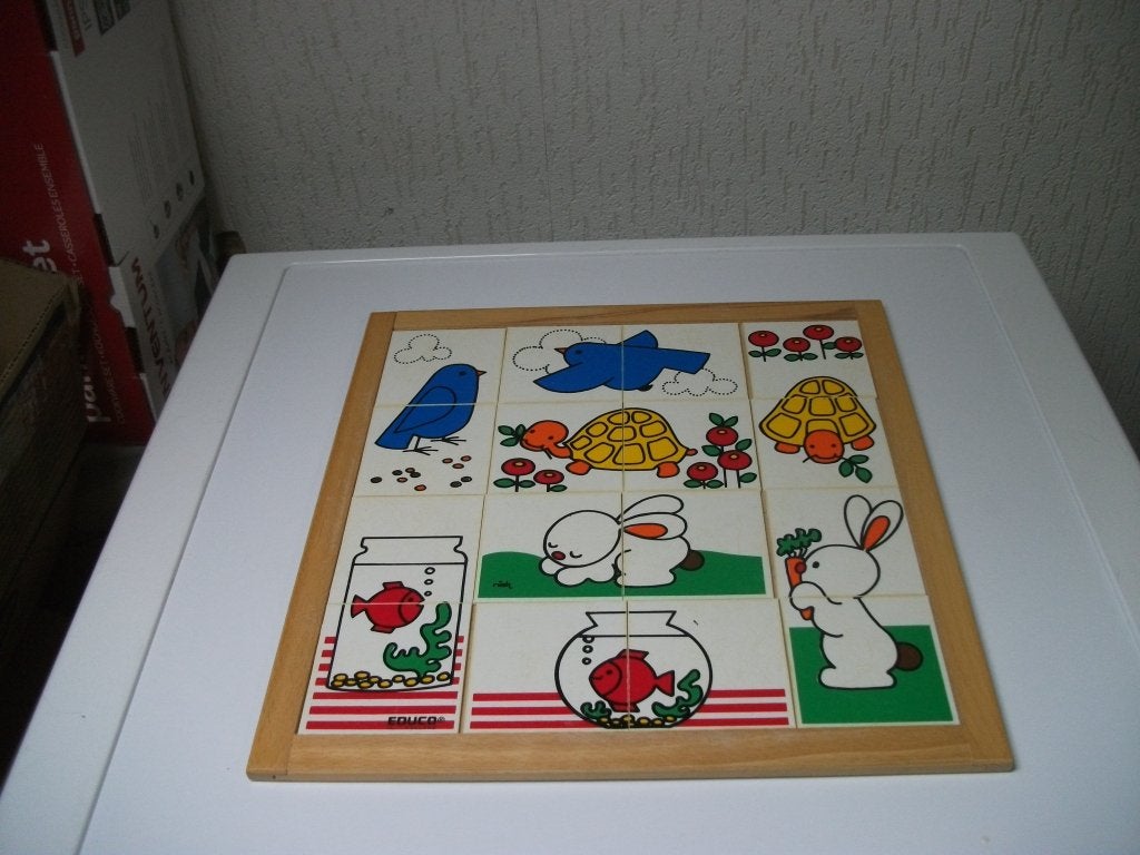 Puzzel Educo dieren 16 delig, Ophalen of Verzenden, Gebruikt