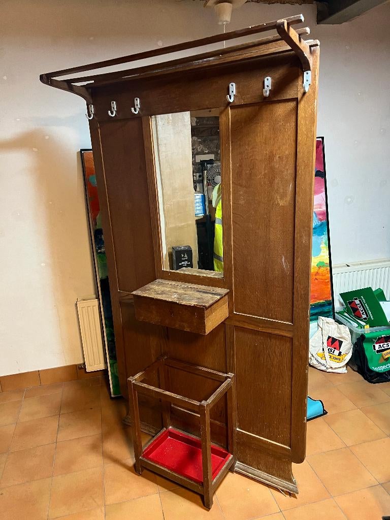 kapstok (met paraplubak & handschoenvakje), Huis en Inrichting, Woonaccessoires | Kapstokken, Gebruikt, 150 tot 200 cm, Hout, Ophalen