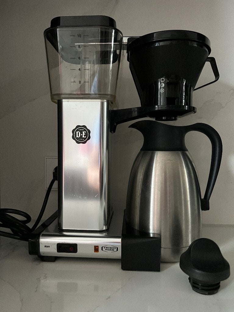Douwe Egberts koffiezetapparaat met thermoskan, Gebruikt, Koffiemachine, Gemalen koffie, Ophalen of Verzenden