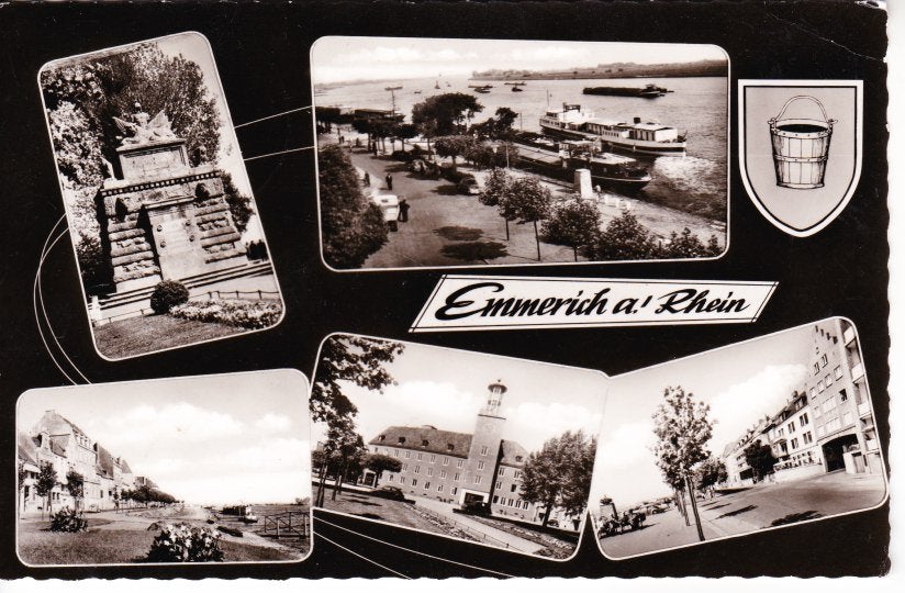 EMMERICH a. Rhein.  5 luik met wapen. 26-06, Verzamelen, Ophalen of Verzenden, 1940 tot 1960, Gelopen, Duitsland
