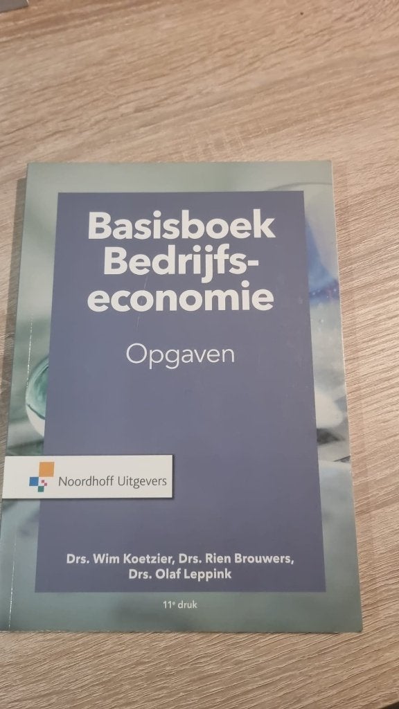 Basisboek bedrijfseconomie opgaven, Verzenden, Zo goed als nieuw, Economie en Marketing, Wim Koetzier; Rien Brouwers