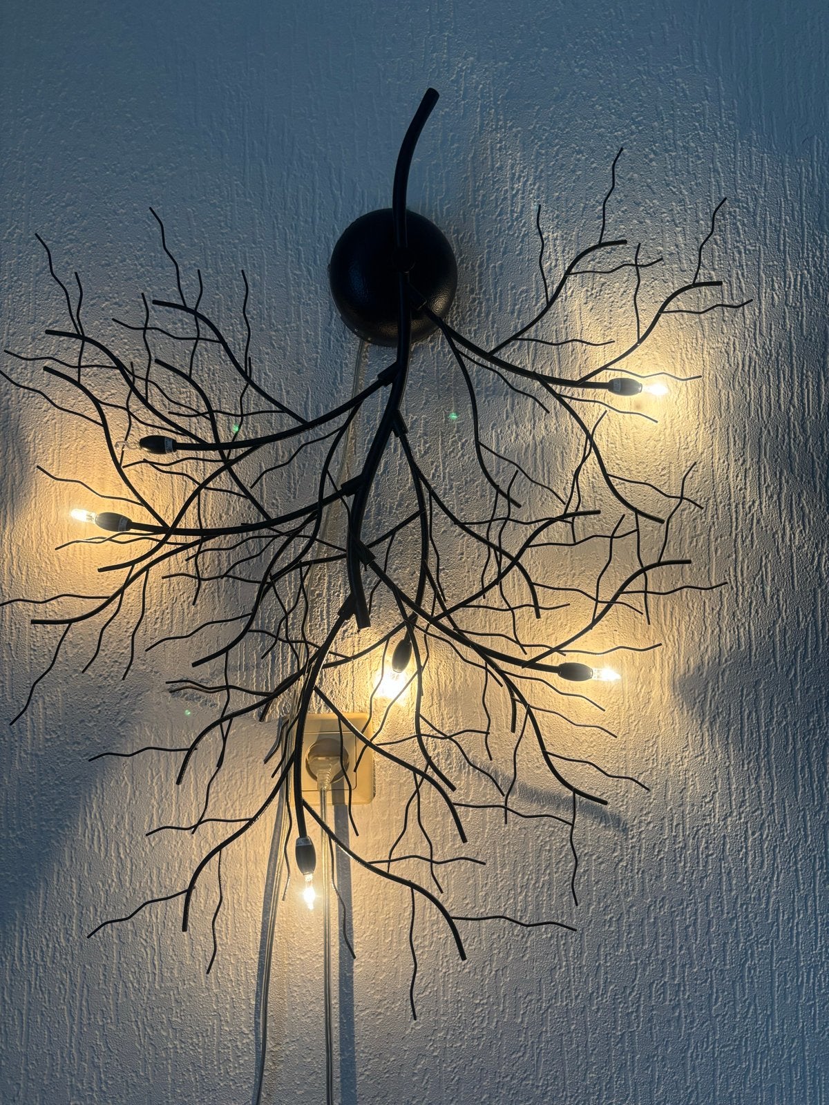 Decoratieve wandlamp 'Boomtak' met LED-verlichting, Ophalen, Gebruikt, LED, Zwart