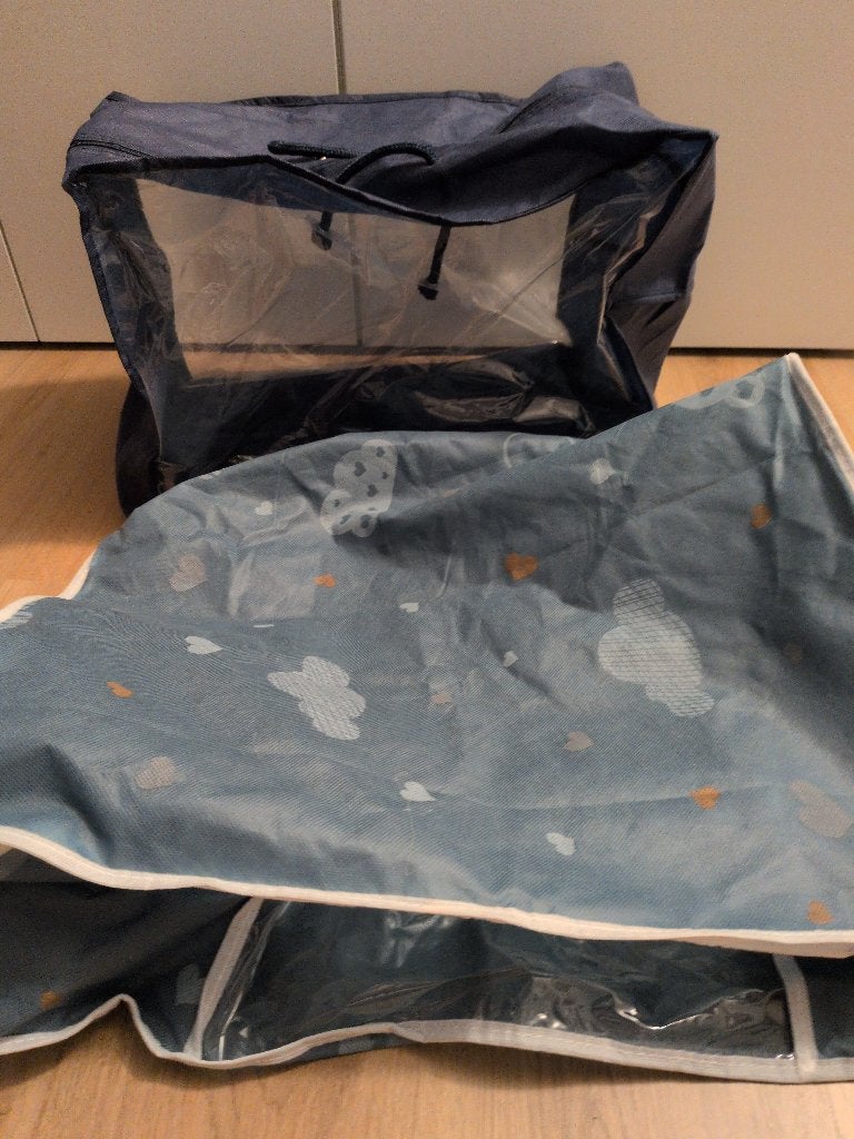 Opbergtassen met kunststof ruit voor kleding/beddengoed, Ophalen of Verzenden, Zo goed als nieuw