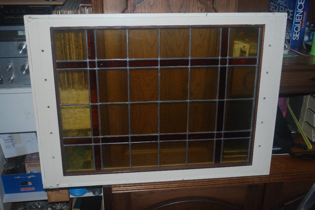 glas in lood raam, Ophalen, Gevelraam of Ruit, Gebruikt, Minder dan 80 cm