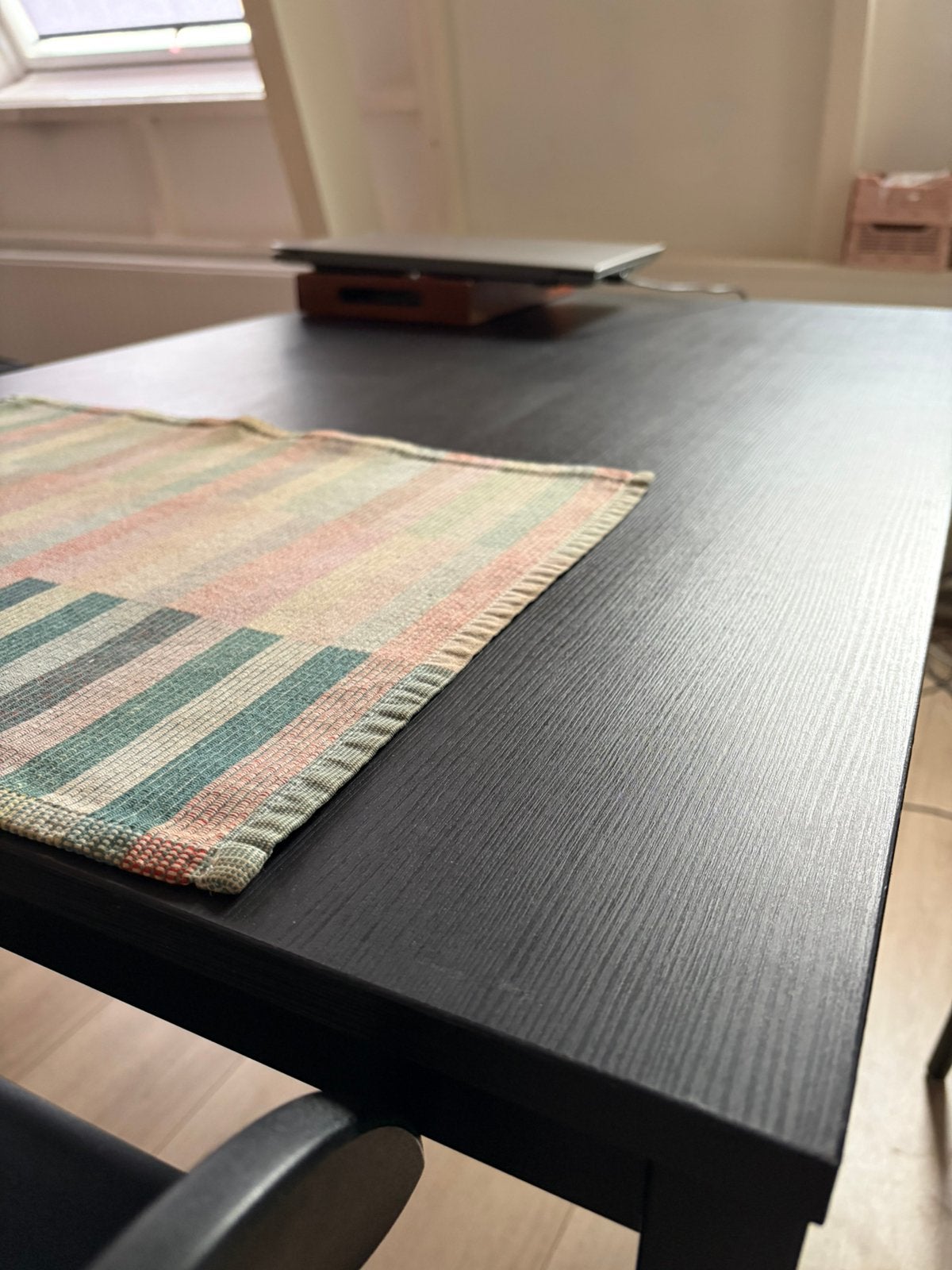 Haarlem -> IKEA SANDSBERG tafel, zwart, 110x67 cm, Ophalen, 100 tot 150 cm, 50 tot 100 cm, Zo goed als nieuw