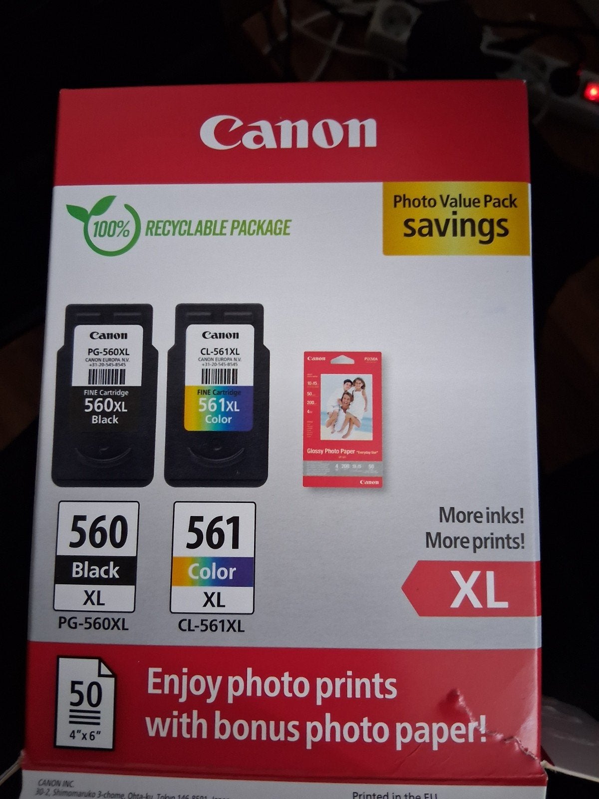 Canon PG-560XL Zwart & CL-561XL Kleur Cartridges (Nieuw), Ophalen, Nieuw, Cartridge, Canon