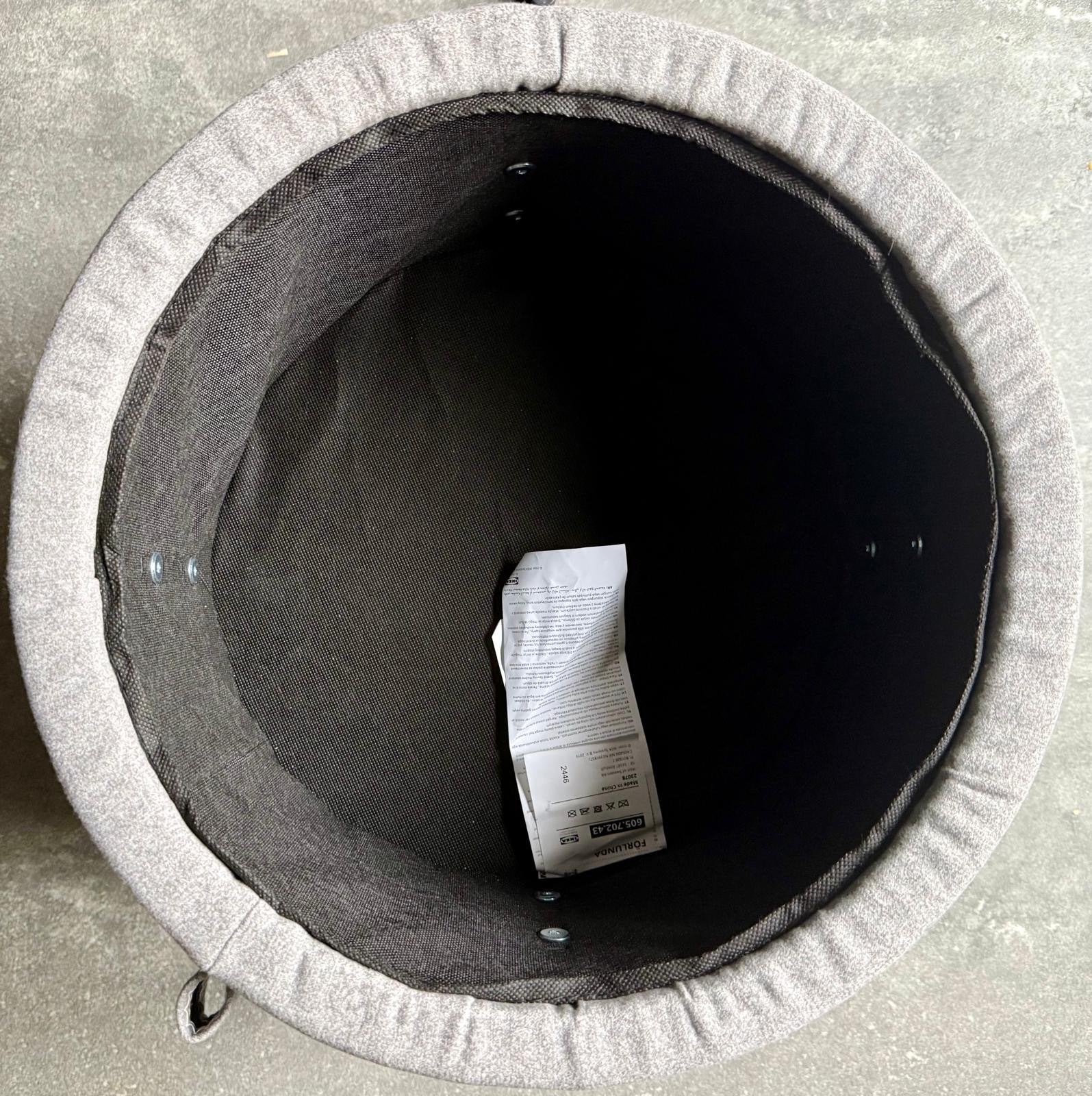 Forlunda poef met opbergruimte, Ophalen of Verzenden, Zo goed als nieuw, Rond, Minder dan 50 cm