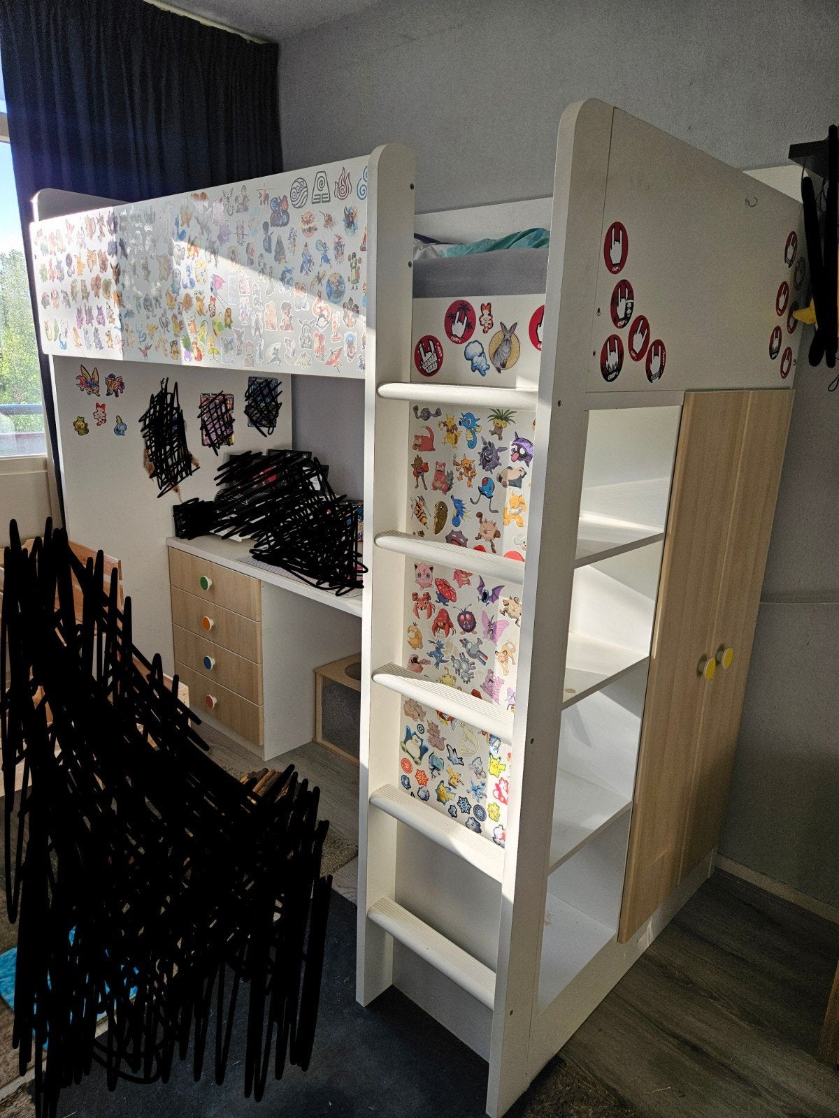 Ikea smastad hoogslaper met Pokemon (ophalen voor 1 oktober), Ophalen, Gebruikt, Hoogslaper