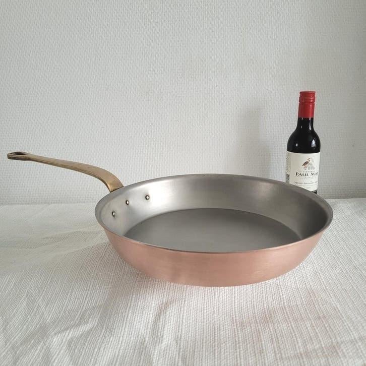 Wegro Dikwandige koperen horeca pan sauspan koekenpan, Ophalen of Verzenden, Zo goed als nieuw, Rvs, Koekenpan of Braadpan