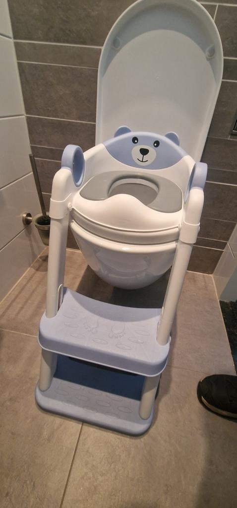 Kinder toiletbril met trapje - Beer design, Ophalen of Verzenden, Zo goed als nieuw